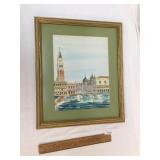 Original Watercolor Art Painting, Venice Marco Squ