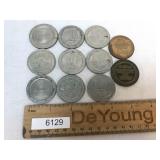 Lot of 11 Casino Coins or Tokens