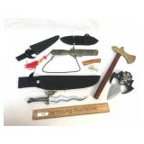 Lot of 3 Fantasy Knives, Fantasy Hatchet and More