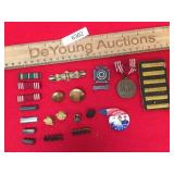 Lot of 20 Military Items, Badges, Pins, Buttons
