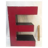 Letter E Metal Sign, Vintage
