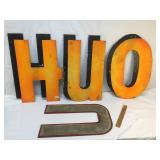 Lot of 4 Masonite Letter Signs, Vintage