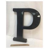 Letter P Plastic Sign, Vintage