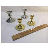 Lot of 4 Candlestick Holders, Baldwin Brass and Ki