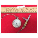 Langendorf Stratford Pocket Watch with Knife, Vint