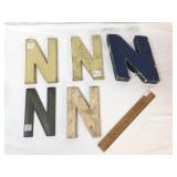 Lot of 5 Wood Letters for Signs, Vintage