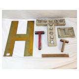 Lot of 5 Wood Letters for Signs, Vintage