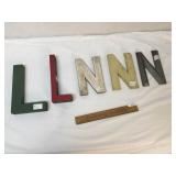 Lot of 5 Wood Letters for Signs, Vintage