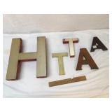 Lot of 5 Wood Letters for Signs, Vintage