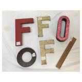 Lot of 5 Wood Letters for Signs, Vintage