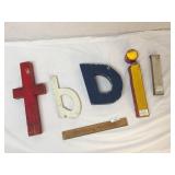 Lot of 5 Wood Letters for Signs, Vintage