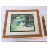 Original Watercolor Art Painting , Pig