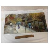 Embellished Canvas Art Painting, Lot of 2