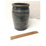 Crock or Jar, Blue Decorated, Antique