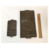 Lot of 2 Cast Iron Corn Muffin Molds, Vintage or A