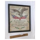 Embroidery or Embroidered Art, US EAgle Motif, Ant