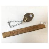 Railroad Lock or Padlock, with Working Key