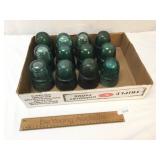 Lot of 12 Glass Insulators, Vintage or Antique