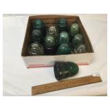Lot of 12 Glass Insulators, Vintage or Antique