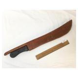 Machete in Wood Sheath, Vintage