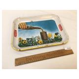 Coca Cola Metal Tray, Pansy Flowers