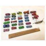 Lot of 28 Diecast Cars, Trucks, Tractors and Helic