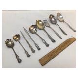 Lot of 9 Serving Flatware Items, Vintage or Antiqu