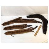 Lot of 3 Fur Stoles and 1 Collar, Vintage