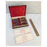 6 Piece Knife Set by Ashberry, Stag Handle, Vintag