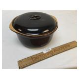Glazed Pottery Covered Dish, Vintage or Antique