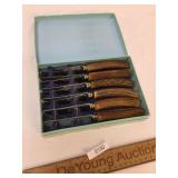 Stag Handle Butter Knife Set by Charles Barber, Vi