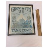 WWI or WW1 Era US Army Tank Corps Recruiting Poste