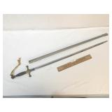 Sword with Scabbard, English, Vintage or Antique