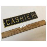 Cashier Sign, Brass, Vintage or Antique