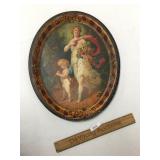 Tray, Metal, by H.D. Beach Company, Cupid, Antique