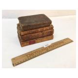 Lot of 4 Leather Bound Books, Antique