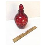 Ruby Red Glass Coin Spot Decanter or Wine Jar, Vin