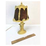 Lamp, Cherub or Angel, Cast Metal, Antique