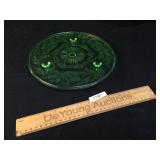 Cake Stand, Green Depression Glass, Vintage or Ant