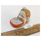 Figural Inkwell, Large Open Mouth, Vintage or Anti