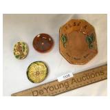 Lot of 4 Breininger Pottery Plates or Tray