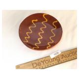 Breininger Pottery Plate, Squiggle Lines