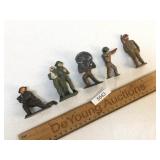 Lot of 5 Cast Metal Soldiers, Antique