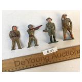 Lot of 4 Cast Metal Soldier, Antique