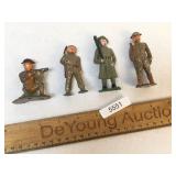 Lot of 4 Cast Metal Soldier, Antique