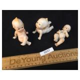 Lot of 3 Porcelain or Bisque Dolls, Vintage or Ant