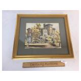 Original Watercolor Art Painting, S.E. Corner of 4