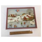 Hand Embllished Giclee Canvas Art Painting, Winter