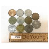 Lot of 11 Casino Coins or Tokens