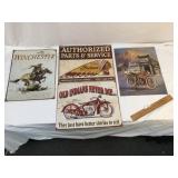 Lot of 4 Metal Signs, Modern